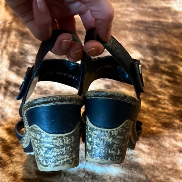 Rieker Black Leather Women's Sandals 39 - Picture 3 of 9